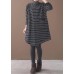 Pullover blue striped knitwear oversize high neck asymmetric knit tops