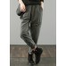 Loose pant plus size army green design elastic waist patchwork wild pants