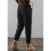 Simple black pants oversized elastic waist patchwork Wardrobes wild pants