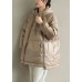 New Khaki hooded zippered Pockets Thick Winter Duck Down Coat